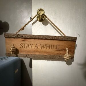 Hobby Lobby Natural Brown Hanging Sign - Stay A While